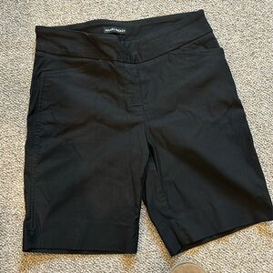 Hilary Radley Black stretch pull on Bermuda shorts